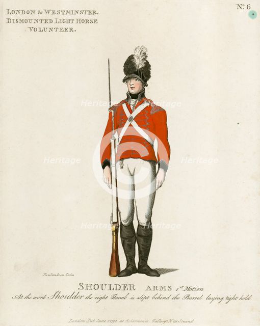 Dismounted volunteer of the London and Westminster Light Horse, 1798. Artist: Unknown.