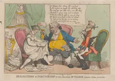 Dissolution of Partnership, or the Industrious Mrs. Clarke Winding Up Her Acc..., February 15, 1809. Creator: Thomas Rowlandson