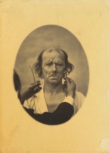 Dissatisfaction, somber thoughts (left); Reflection (right), 1854-1856, printed 1862. Creator: Duchenne de Boulogne