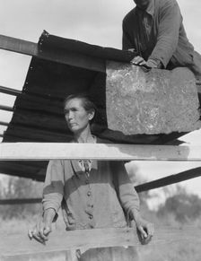 Dispossessed Arkansas farmers, Bakersfield, California, 1935. Creator: Dorothea Lange