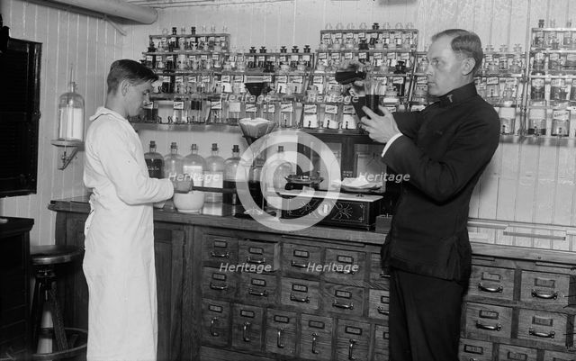 Dispensary, COMFORT, between c1915 and c1920. Creator: Bain News Service.