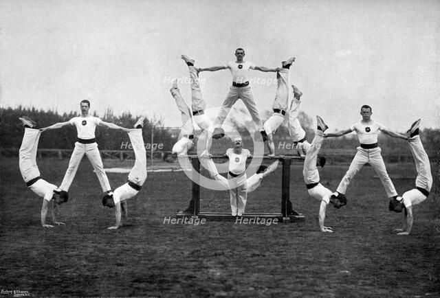 Display by the Aldershot gymnastic staff, Hampshire, 1896. Artist: Gregory & Co