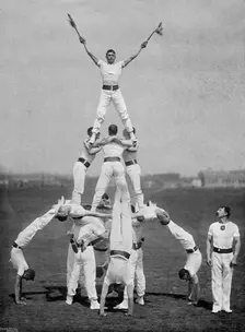 Display by the staff of the Aldershot gymnasium, Hampshire, 1895. Artist: Gregory & Co