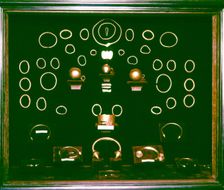 Display cabinet with the treasures of the Golada, Foxados and Caldas de Reyes, whose age ranges b…