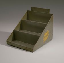 Display stand with spools of thread and needles from Mae's Millinery Shop, 1941-1994. Creator: Unknown