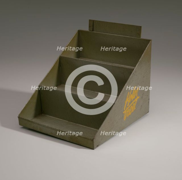 Display stand with spools of thread and needles from Mae's Millinery Shop, 1941-1994. Creator: Unknown.