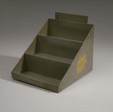 Display stand with spools of thread and needles from Mae's Millinery Shop, 1941-1994. Creator: Unknown