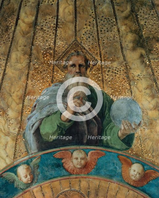 Disputa. Detail: God the Father. (Fresco in Stanza della Segnatura), ca 1510-1511. Creator: Raphael (Raffaello Sanzio da Urbino) (1483-1520).