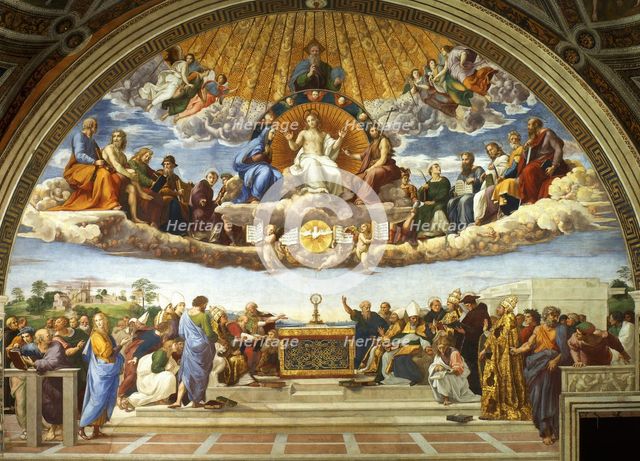 Disputation of the Holy Sacrament (La disputa del sacramento) , 1509-1510. Creator: Raphael (Raffaello Sanzio da Urbino) (1483-1520).