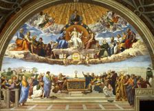 Disputation of the Holy Sacrament (La disputa del sacramento) , 1509-1510. Creator: Raphael (Raffaello Sanzio da Urbino) (1483-1520)