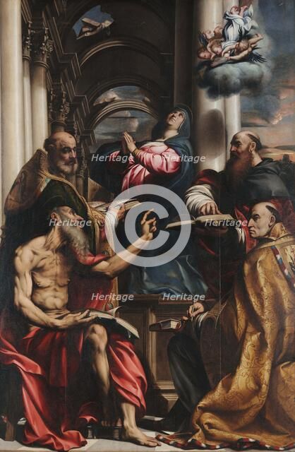 Dispute of four Church Fathers on the Immaculate Conception, c1528. Creator: Pordenone, Giovanni Antonio (1483-1539).