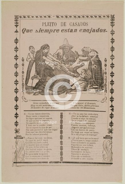 Dispute of Spouses who are Always Angry, c. 1912. Creator: José Guadalupe Posada.