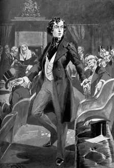 Disraeli's first speech in the House of Commons, 19th century (c1905). Creator: Unknown