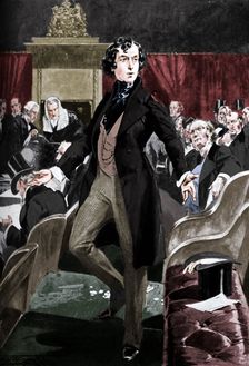 Disraeli's first speech in the House of Commons, 19th century (c1905). Creator: Unknown