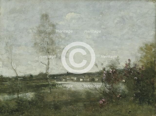 'Distant view of Corbeil, Morning', c1870. Artist: Jean-Baptiste-Camille Corot.