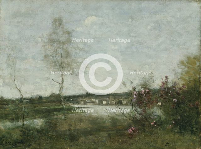 'Distant view of Corbeil, Morning', c1870. Creator: Jean-Baptiste-Camille Corot.