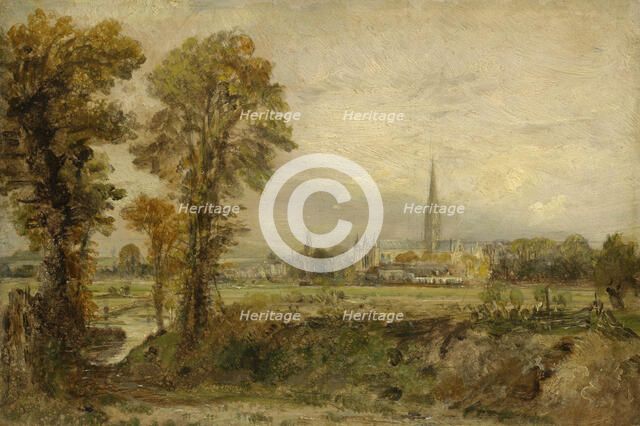 Distant View Of Salisbury Cathedral, 1821. Creator: John Constable.