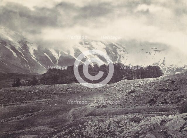 Distant View of the Cedars of Lebanon, ca. 1857. Creator: Francis Frith.