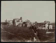 Distant view of the church of St. Giovanni e Paolo from the Palace of the Caesars, Rome, c1858. Creator: Jane Martha St. John