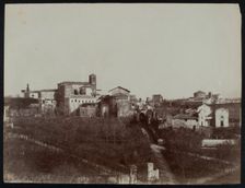 Distant view of the church of St. Giovanni e Paolo from the Palace of the Caesars, Rome, c1858. Creator: Jane Martha St. John