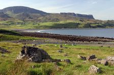 Distant view of the Quiraing, Isle of Skye, Highland, Scotland