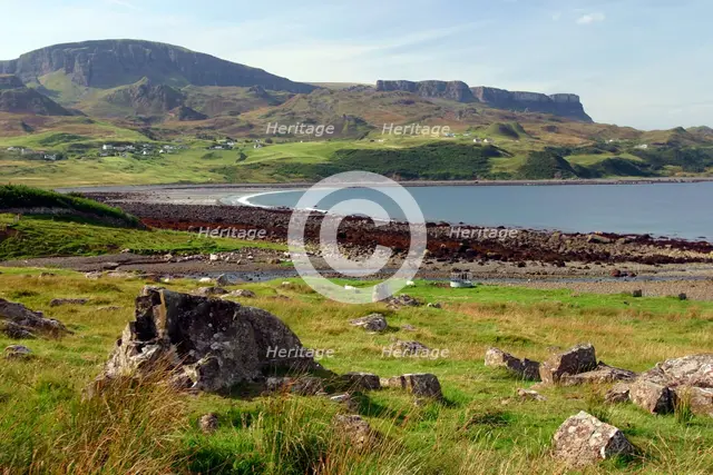 Distant view of the Quiraing, Isle of Skye, Highland, Scotland. Creator: Peter Thompson.