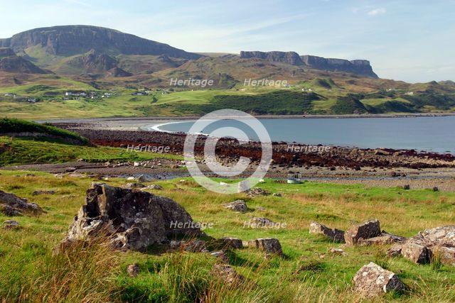 Distant view of the Quiraing, Isle of Skye, Highland, Scotland. Creator: Peter Thompson.