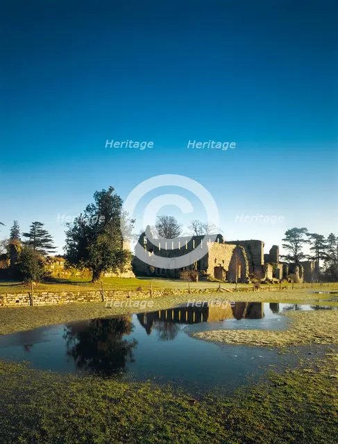 Distant view of the ruins of the Cistercian Abbey of Jervaulx, North Yorkshire, 1995 Artist: Andrew Tryner