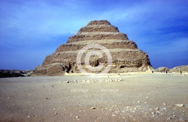 Distant view of the Step Pyramid of King Djoser (Zozer), Saqqara, Egypt, 3rd Dynasty, c2600 BC. Artist: Imhotep