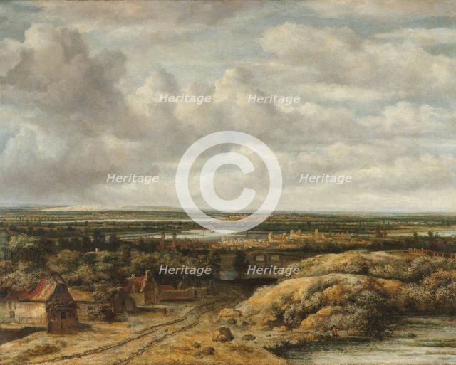 Distant View with Cottages along a Road, 1655. Creator: Philip Koninck.