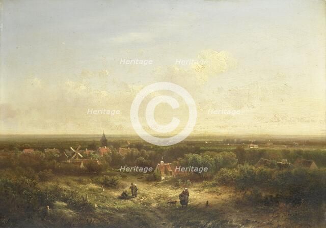 Distant View with a Village, 1840-1900. Creator: Pieter Lodewijk Francisco Kluyver.
