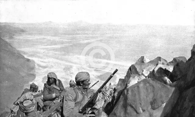 Distant Fronts, In Hejaz; Operations of the Arabian army: an observation post..., 1917. Creator: Unknown.