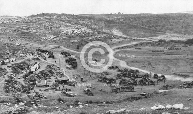 Distant Fronts, In Palestine; Bivouac of a division in the mountains of Judea, 1917. Creator: Unknown.