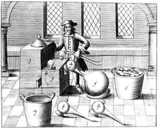 Distillation of Nitric Acid, 1683. Creator: Unknown