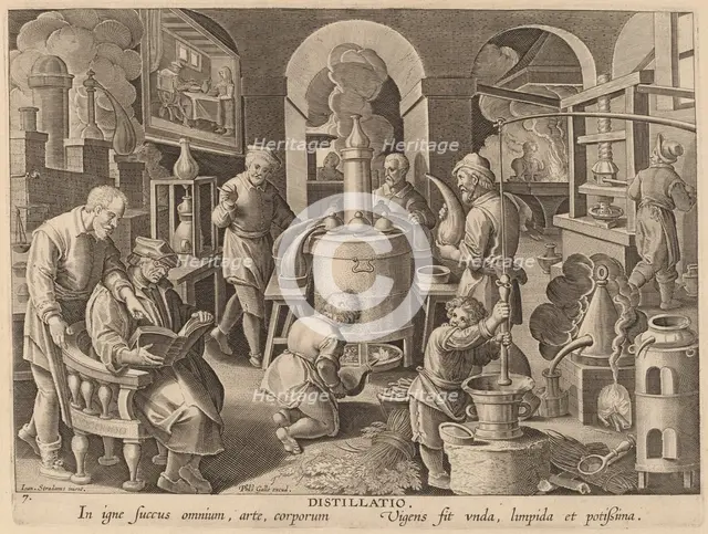Distillation: pl.7, c. 1580/1590. Creator: Theodoor Galle.