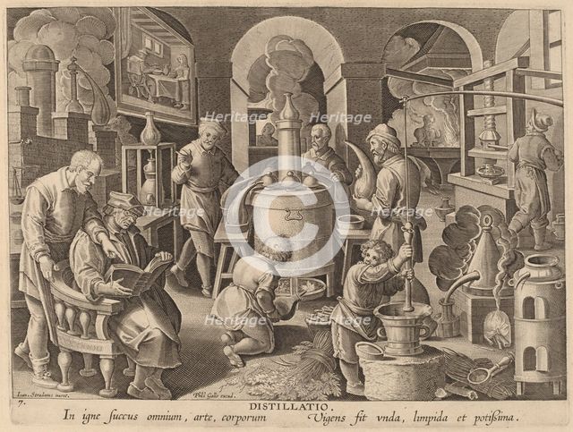 Distillation: pl.7, c. 1580/1590. Creator: Theodoor Galle.