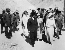Distinguished visitors to the Tomb of Tutankhamun, Valley of the Kings, Egypt, 1923. Creator: Harry Burton