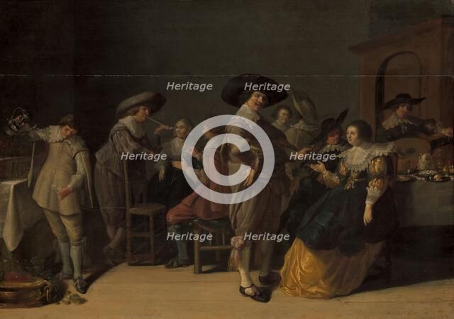 Distinguished Company in a Room, after 1630. Creator: Unknown.