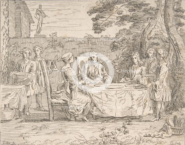 Distinguished Meal, ca.1725-1765. Creator: Caylus, Anne-Claude-Philippe de.