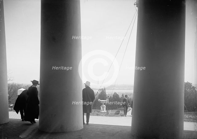District of Columbia Parks, Across Lafayette Square: Washington Monument And White House..., 1917. Creator: Harris & Ewing.