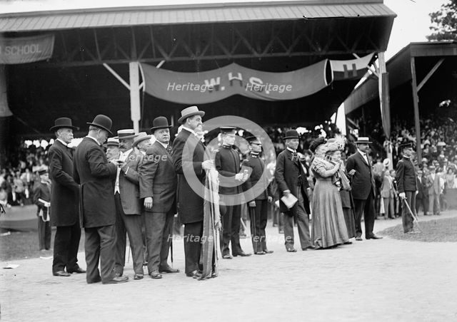 District of Columbia Public Schools - Secretary of War Dickinison Presenting Banner To..., 1911. Creator: Harris & Ewing.