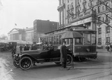 District of Columbia; Traffic. Stop And Go Signs, 1913. Creator: Harris & Ewing