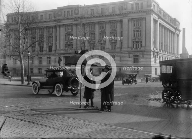 District of Columbia; Traffic. Stop And Go Signs, 1913. Creator: Harris & Ewing.
