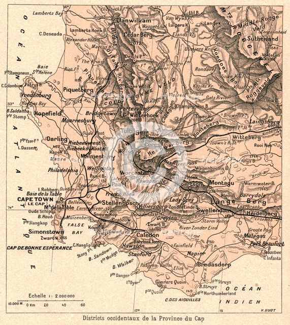 'Districts occidentaux de la Province du Cap; Afrique Australe', 1914. ''Districts occident..., 1914 Creator: Unknown.