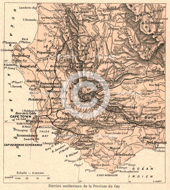 'Districts occidentaux de la Province du Cap; Afrique Australe', 1914. ''Districts occident..., 1914 Creator: Unknown.