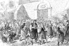 Distributing Charitable Funds to the Herzegovinian Refugees at Ragusa...1876. Creator: Unknown