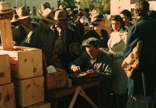 Distributing surplus commodities, St. Johns, Ariz., 1940. Creator: Russell Lee