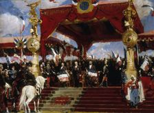 Distribution of flags at Longchamp on July 14, 1880, between 1880 and 1881. Creator: Jules Garnier