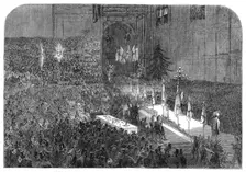Distribution of prizes at the Crystal Palace to the London Rifle Brigade on Saturday last, 1864. Creator: Unknown