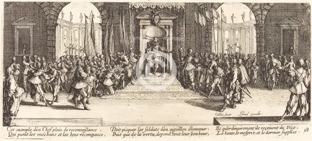 Distribution of Rewards, c. 1633. Creator: Jacques Callot.